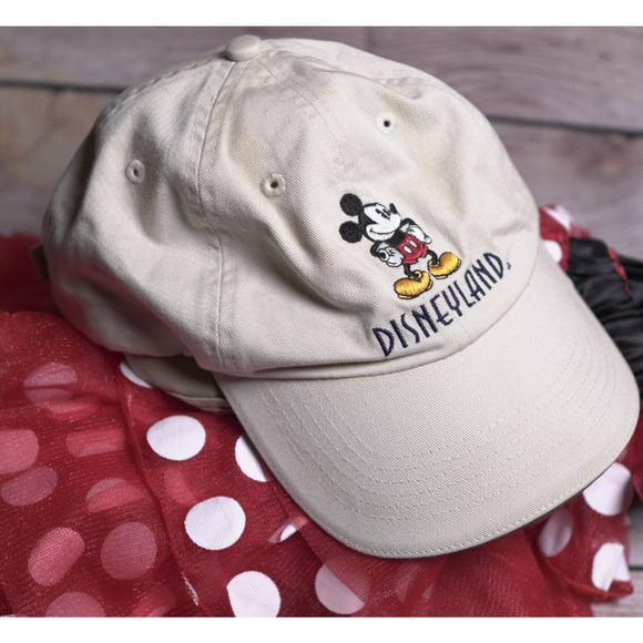Disneyland Mickey Mouse Hat Tan Embroidered 6-Panel Adjustable Slide Back Cotton - Picture 3 of 8